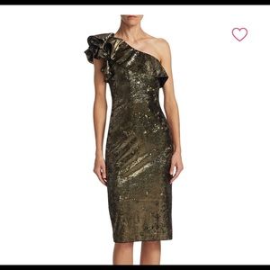 COPY - Badgley Mischka Size 8 One Shoulder Dress